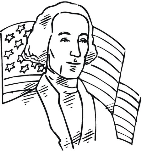 George Washington First President Of The Usa Coloring Page